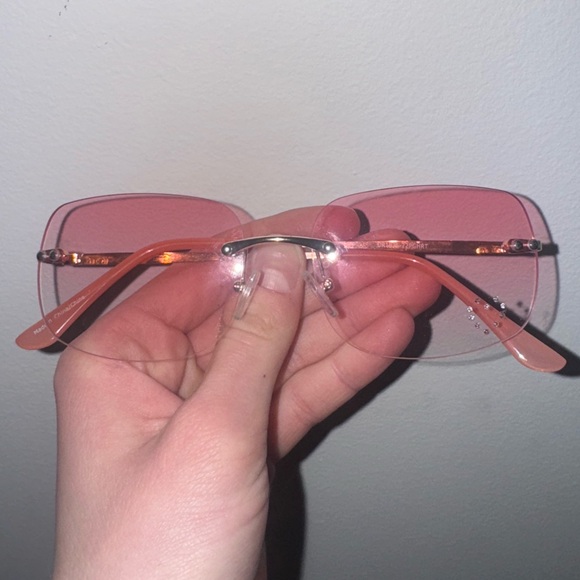 Urban Outfitters Pink Heart Rhinestone Sunglasses - Picture 1 of 5